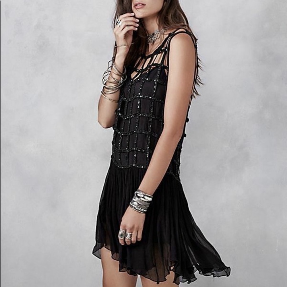 Free People Cage Shell Drop Waist Party Dress